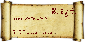 Uitz Árpád névjegykártya